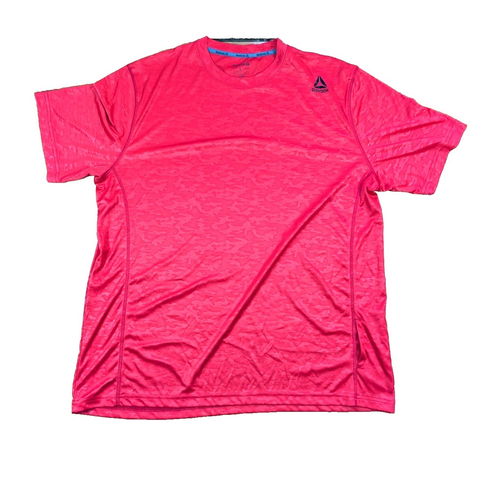 Reebok Men's Large Red Camo Polyester  Speedwick Performance Athletic‎ T-Shirt